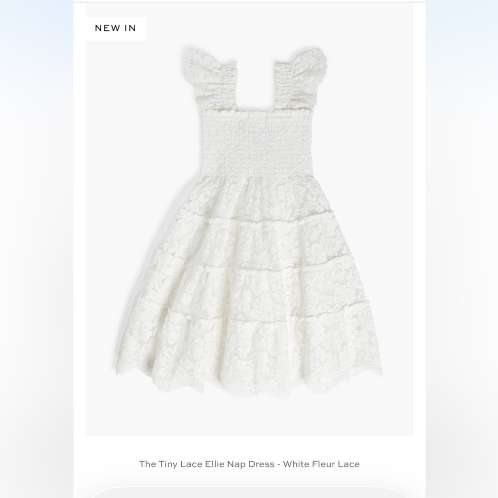 Hill House off White Lace Smocked Bodice Tiered Dress. Perfect for graduations